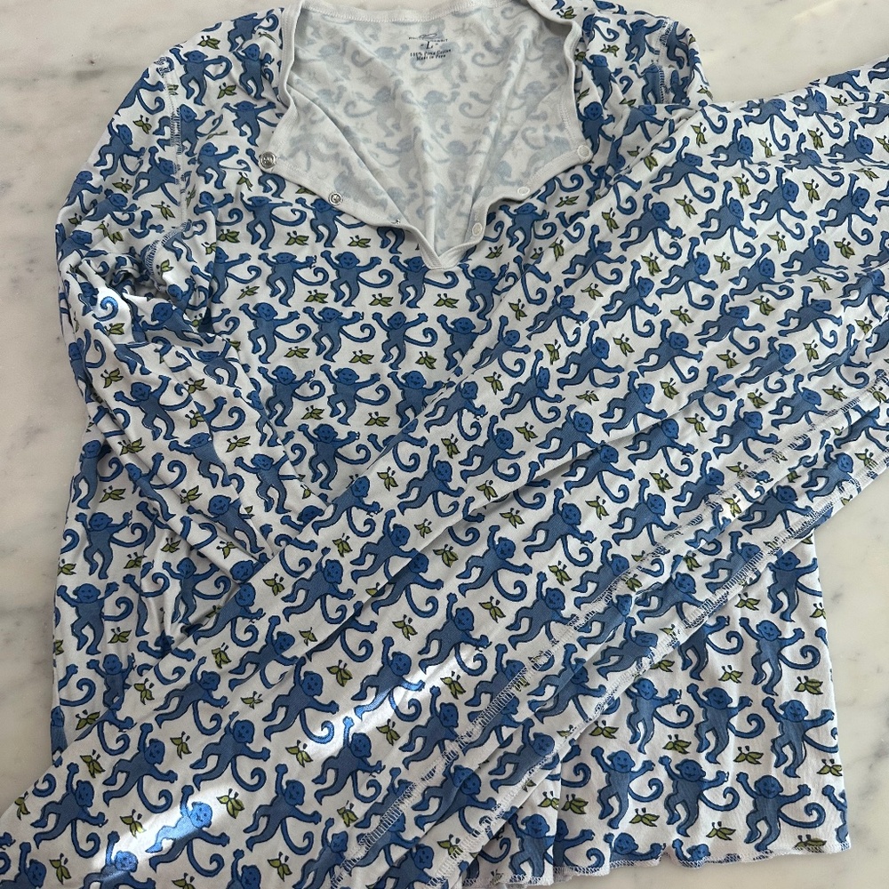 Roller a rabbit blue monkey pajamas